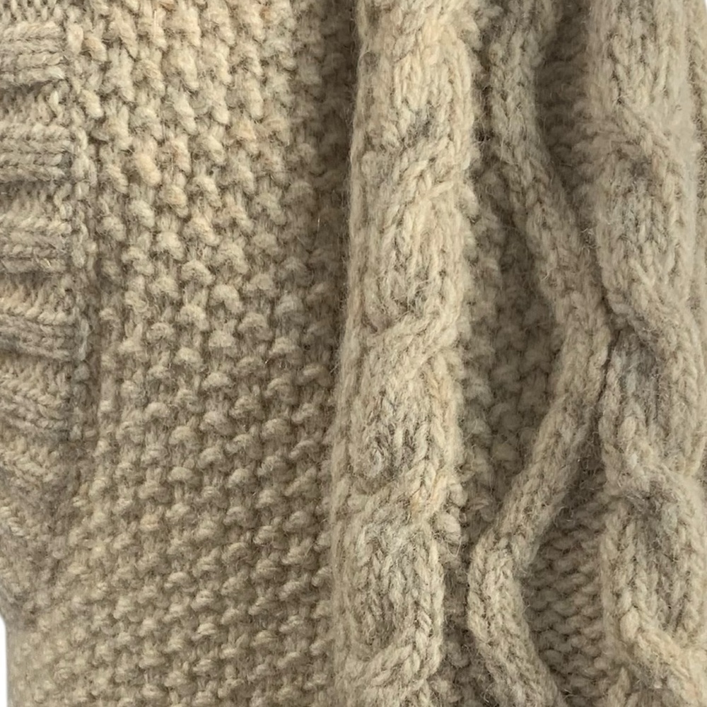 Eddie Bauer Cable Knit Vest Hand Knit Look Wool Oatmeal Heritage Cottage Coastal - Picture 4 of 12